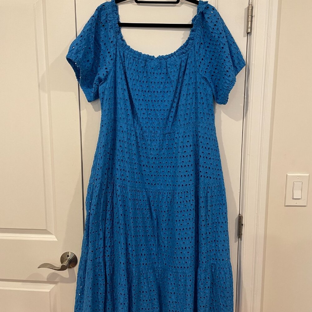 Lane Bryant Convertible Off-the-shoulder Tiered Midi Dress